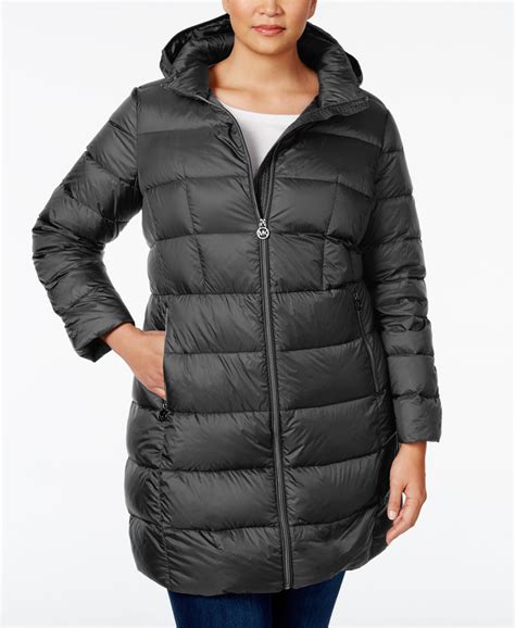 michael kors women's hooded down puffer coat|michael kors winter puffer jacket.